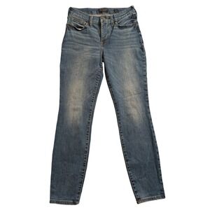 Lucky Brand Ava Slim Straight Mid Rise Cigarette Jeans 2/26 Medium Wash Casual